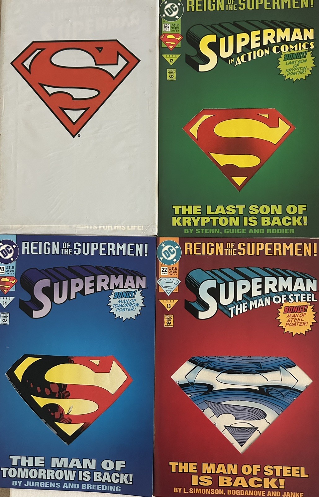 Superman: Reign of The Supermen DC Comics - Rare Mint Condition 1993 Books