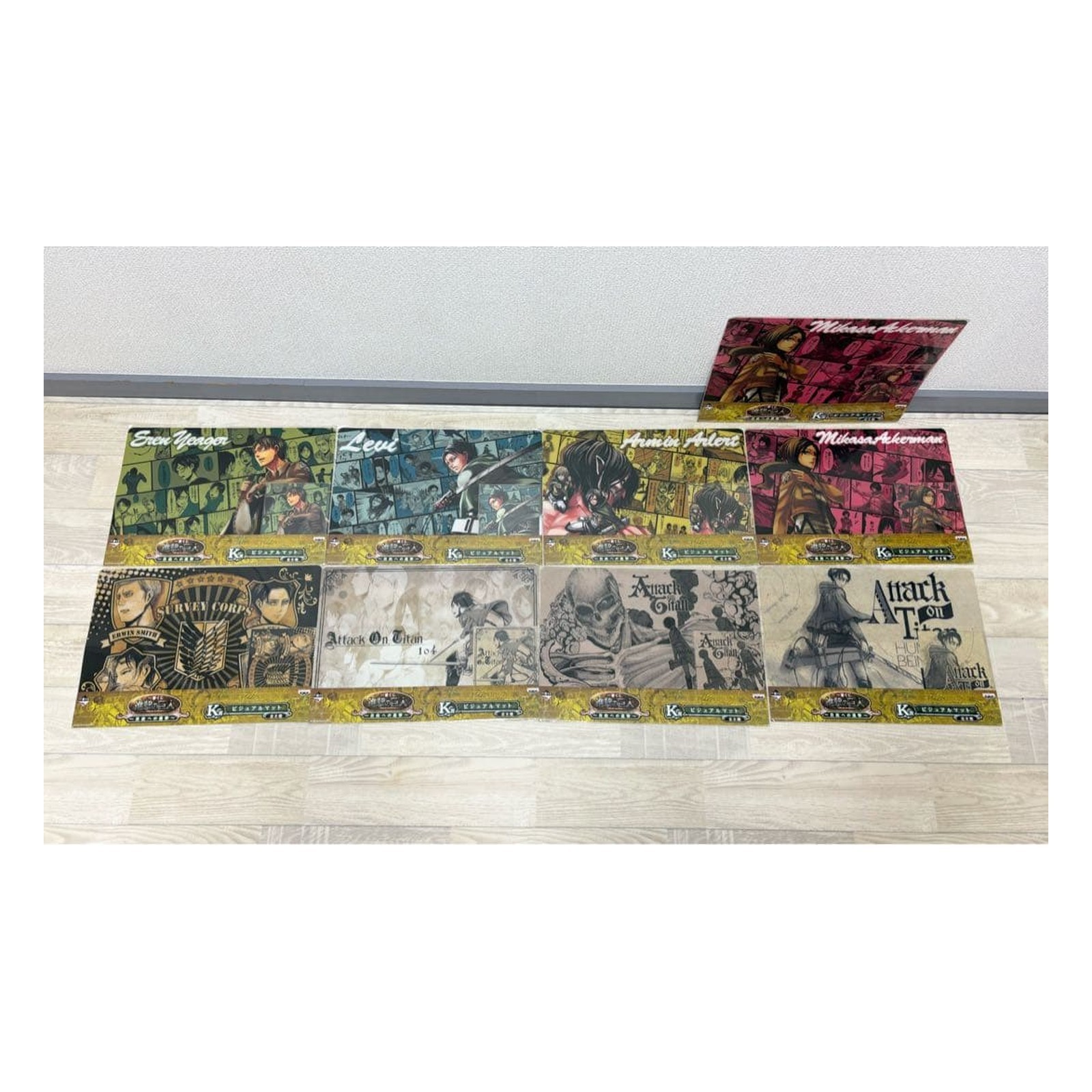 Ichiban Kuji Attack On Titan Japan Sealed Visual Mat Complete Set Figure