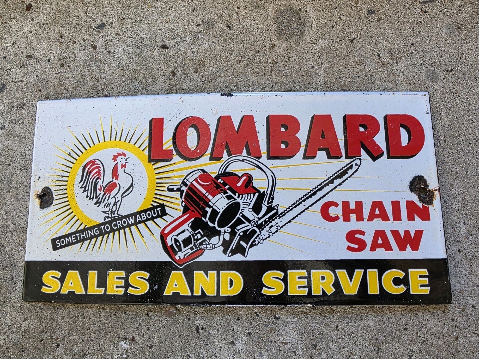VINTAGE LOMBARD CHAIN SAW PORCELAIN SIGN CAR GAS MOTORCYCLE TRUCK OIL 10 VINTAGE LOMBARD CHAIN SAW PORCELAIN SIGN CAR GAS MOTORCYCLE TRUCK OIL 10