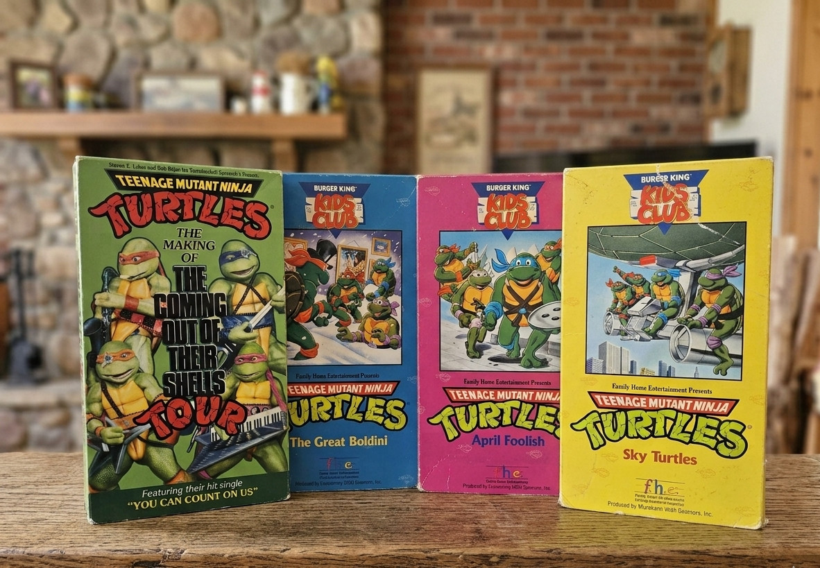 1990 TMNT VHS Lot Set of 4 Burger King Promos full +Rare  The Making Of (TESTED)