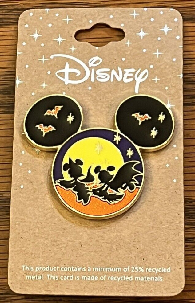 DISNEY\'S MICKEY MOUSE HALLOWEEN SILHOUETTE BATS SCENIC ENAMEL PIN