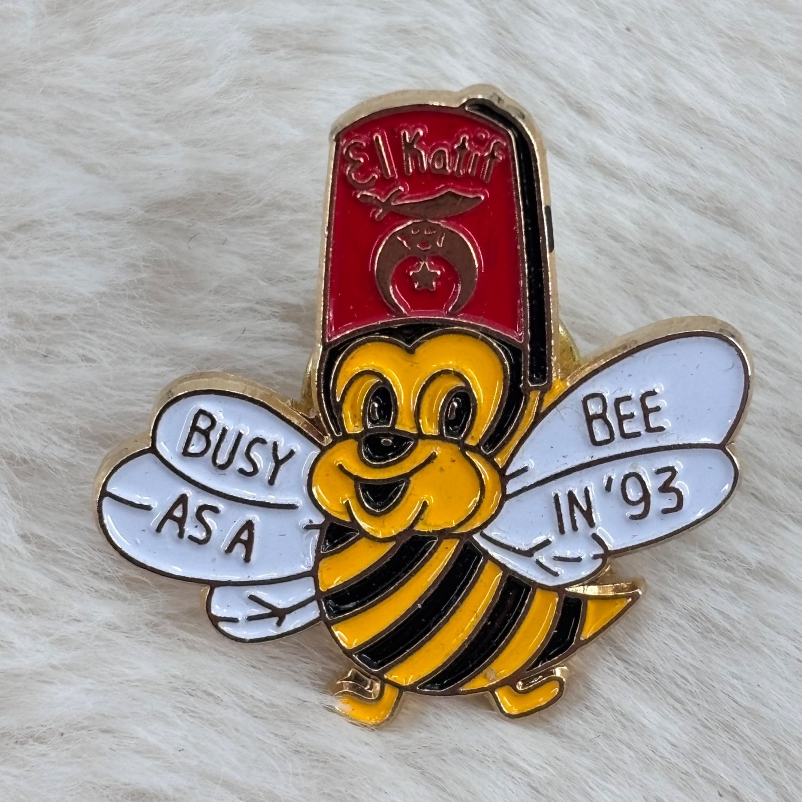 Vtg 1993 EL Katif Shrine Spokane WA Shriners Member Enamel Bee Lapel Hat Pin Vtg 1993 EL Katif Shrine Spokane WA Shriners Member Enamel Bee Lapel Hat Pin