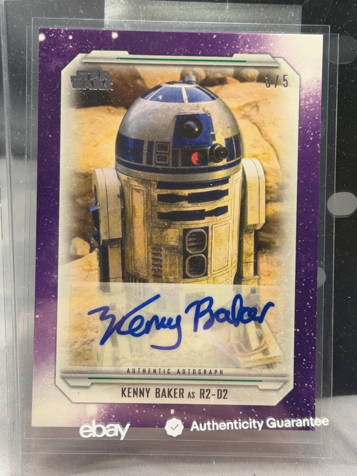 3/5 Topps Star Wars Kenny Baker R2-D2 Autograph Luke Skywalker Saga Auto Signed