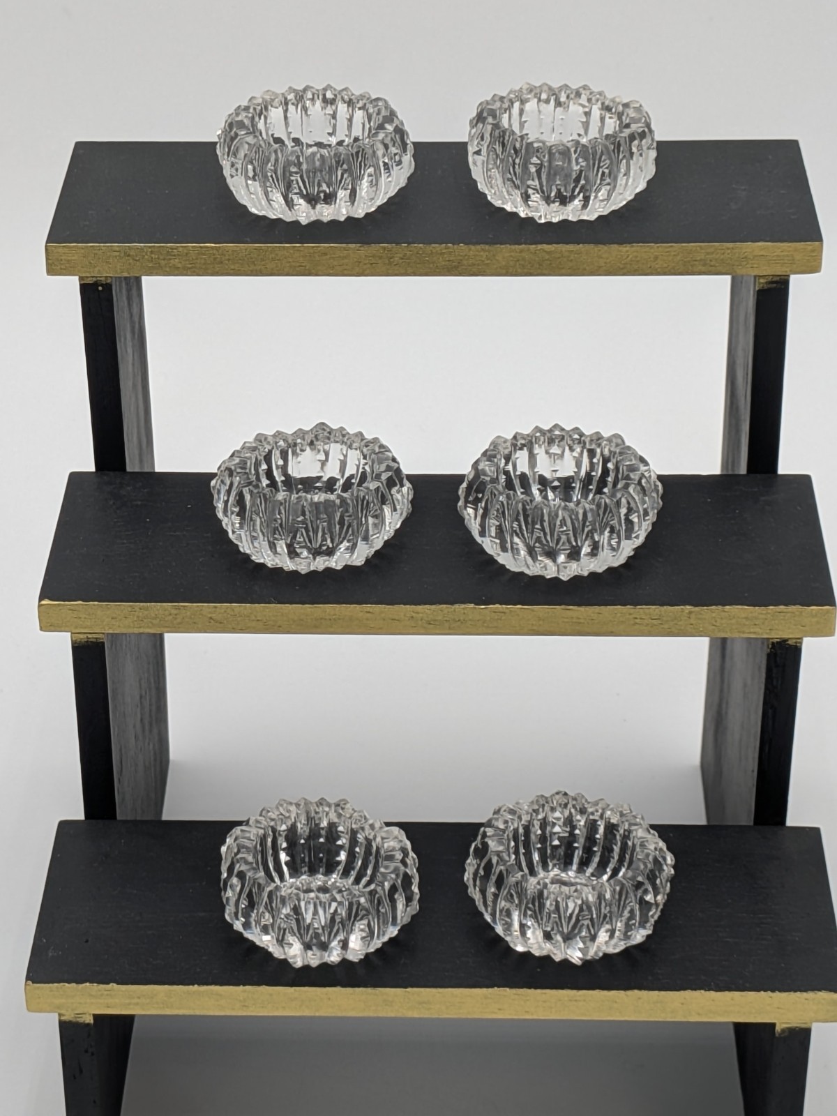 Vintage Set of 6 Cut Crystal Open Salt Cellars Tableware