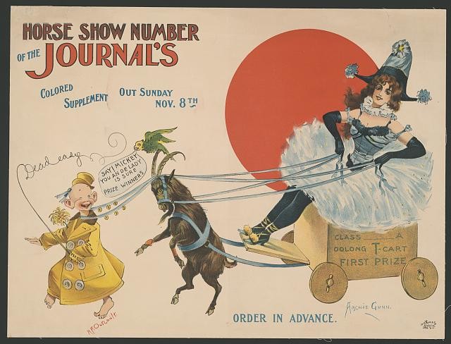 New York 1896 Yellow Kid Horse Show Journal Poster Goat Cart Outcault