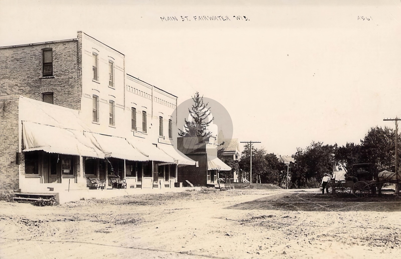 Fairwater WI Wisconsin Main Street c1910 RPPC Photo Postcard COPY