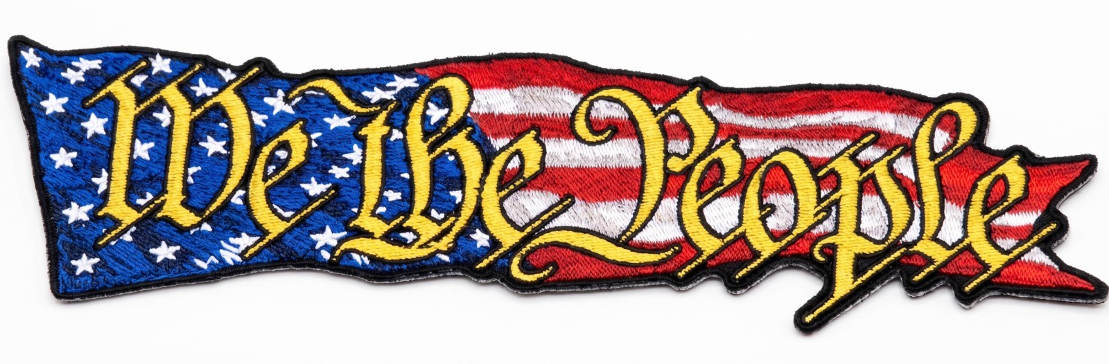 We The People U.S.A Flag JACKET VEST BACK PATCH - 10.0 X 3.0  inch iron on Sew