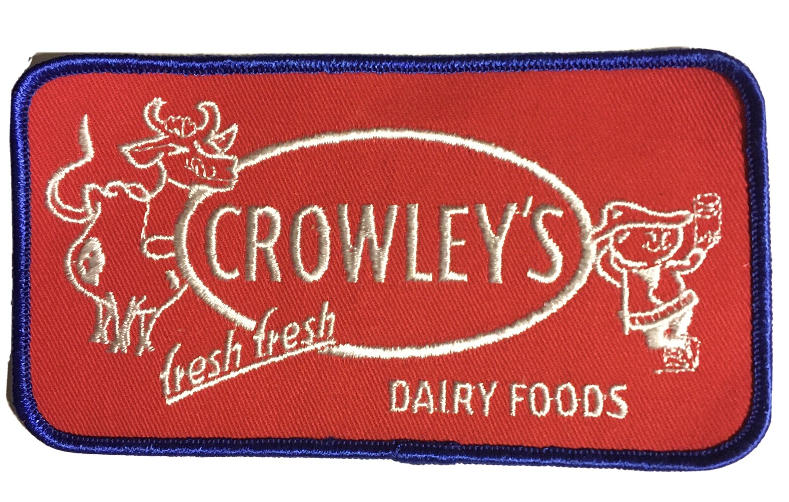 Vintage Crowleys Dairy Foods Cloth Patch 4.5 X 3” B48