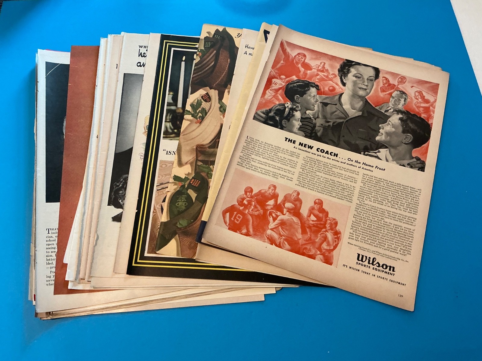 Lot of 50 Original Vintage 1940’s Magazine Print Advertising. 10” x 14”. PC43