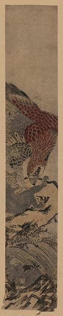 Photo:Japan 1770s Shigemasa Kitao Eagle Attacking Monkey Ukiyo-e Woodcut