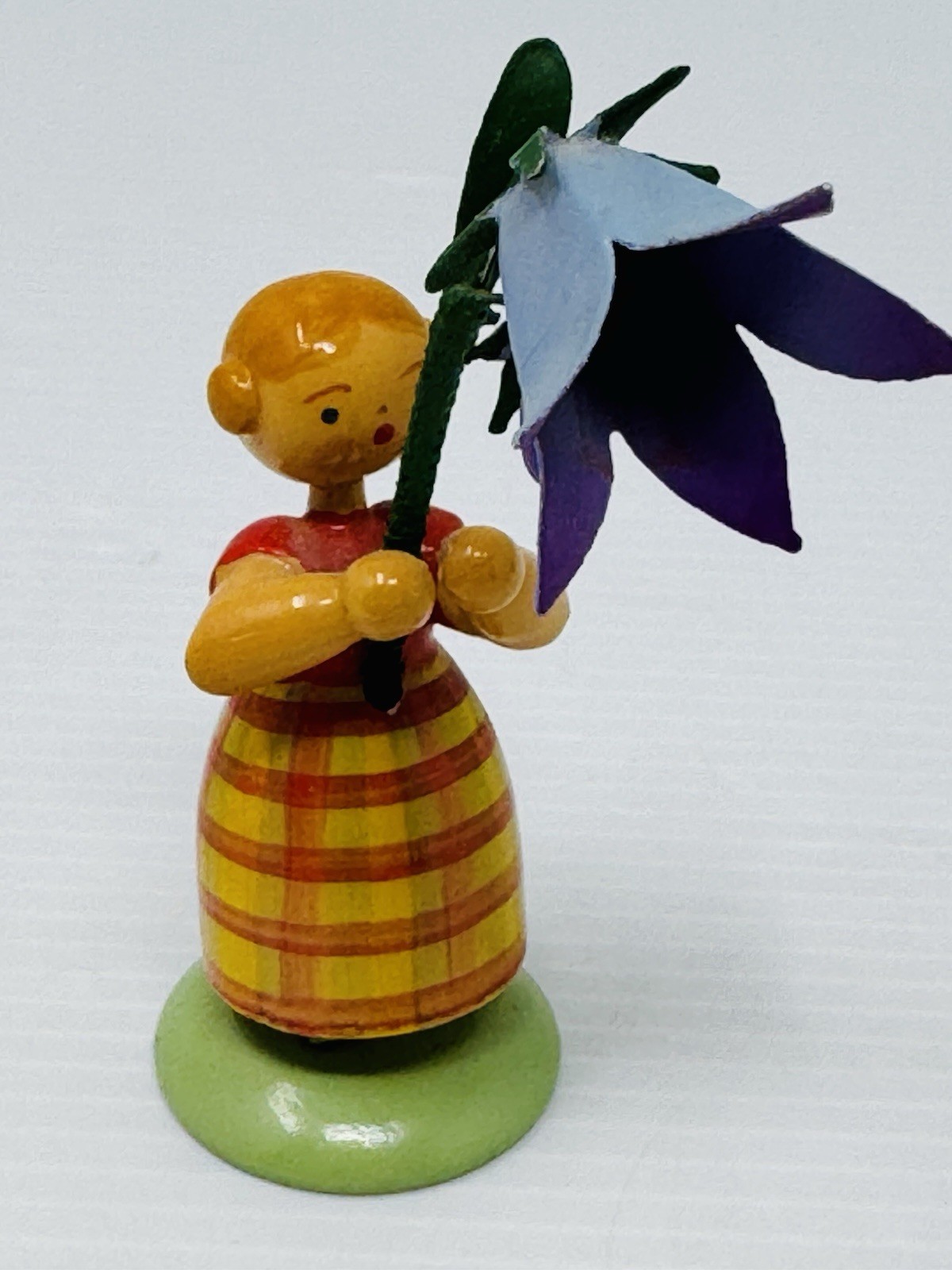 Vintage Erzgebirge Straco / Weha Wooden Old Flower Girl Flower Child 3
