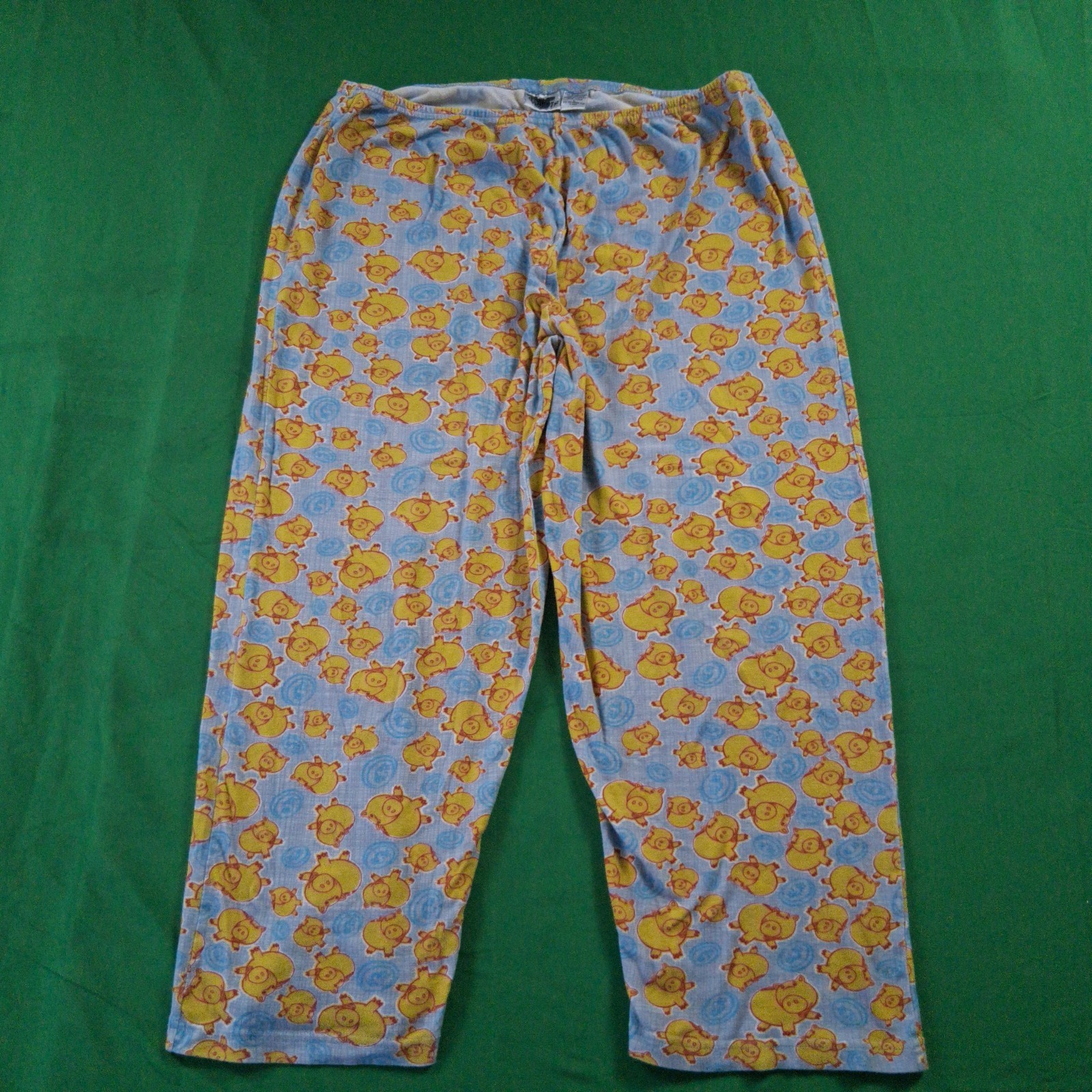 Vintage Disney Catalog Winnie The Pooh Piglet Pajama Pants Size L Blue Cotton