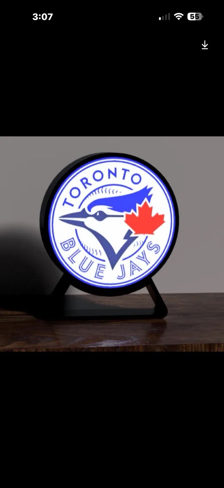 Toronto Blue Jays Collectible Table Lamp, Blue/White/Red Plastic Toronto Blue Jays Collectible Table Lamp, Blue/White/Red Plastic