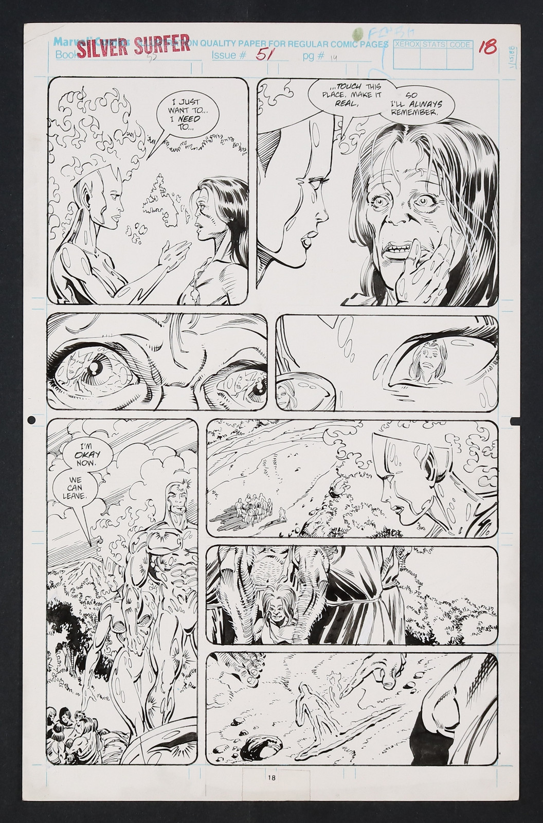 Original Art from Silver Surfer #51 (1991) Page 18 Ron Lim/Tom Christopher