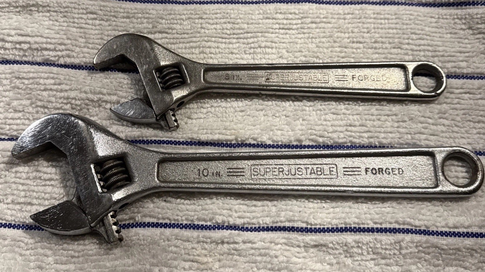 Vintage 8 10” Williams AP-10X AP-8X Superjustable Adjustable Cresent Wrenchs USA