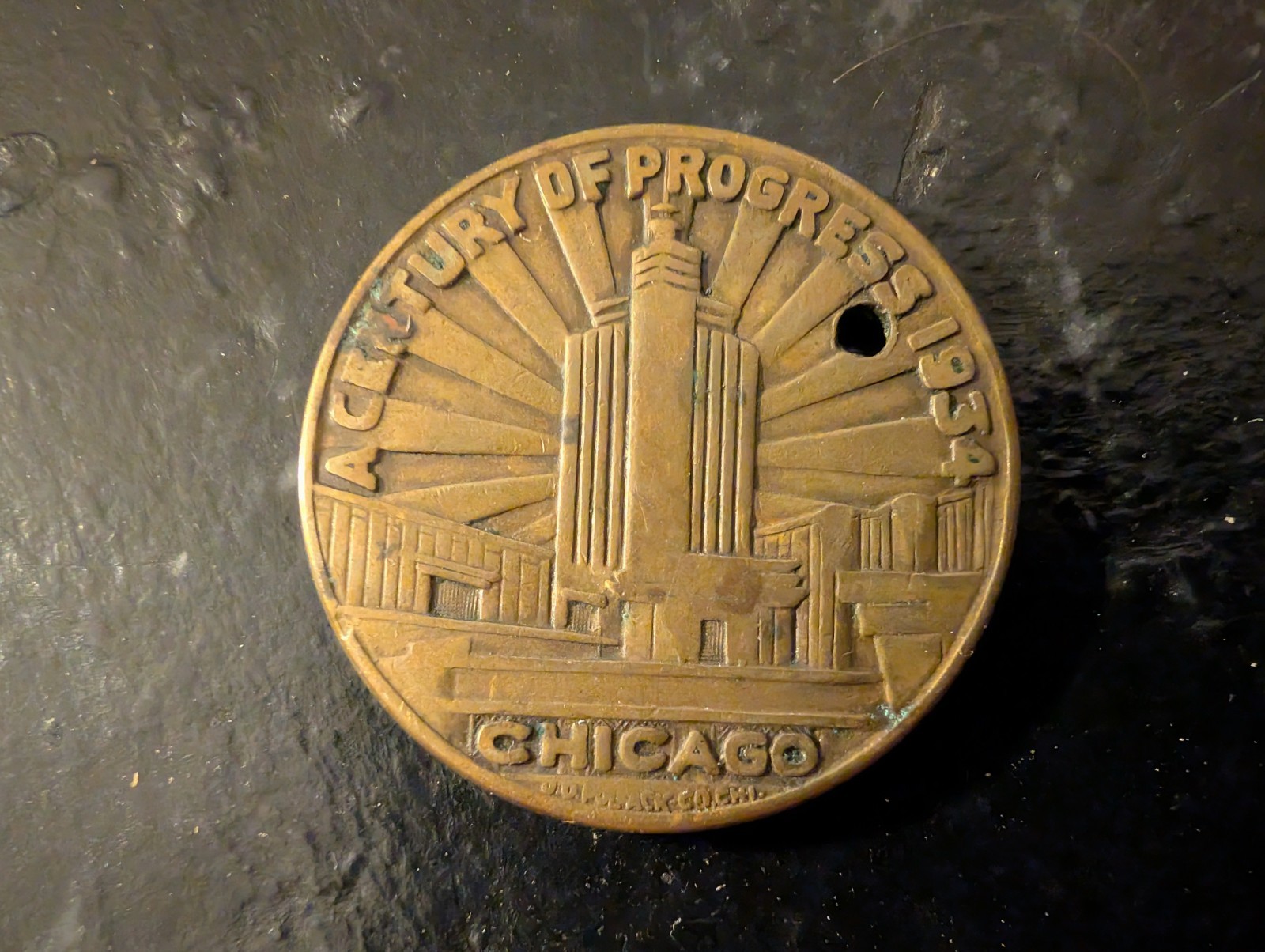 1934 Century of Progress Chicago Franklin. D Roosevelt Bronze Souvenir Coin