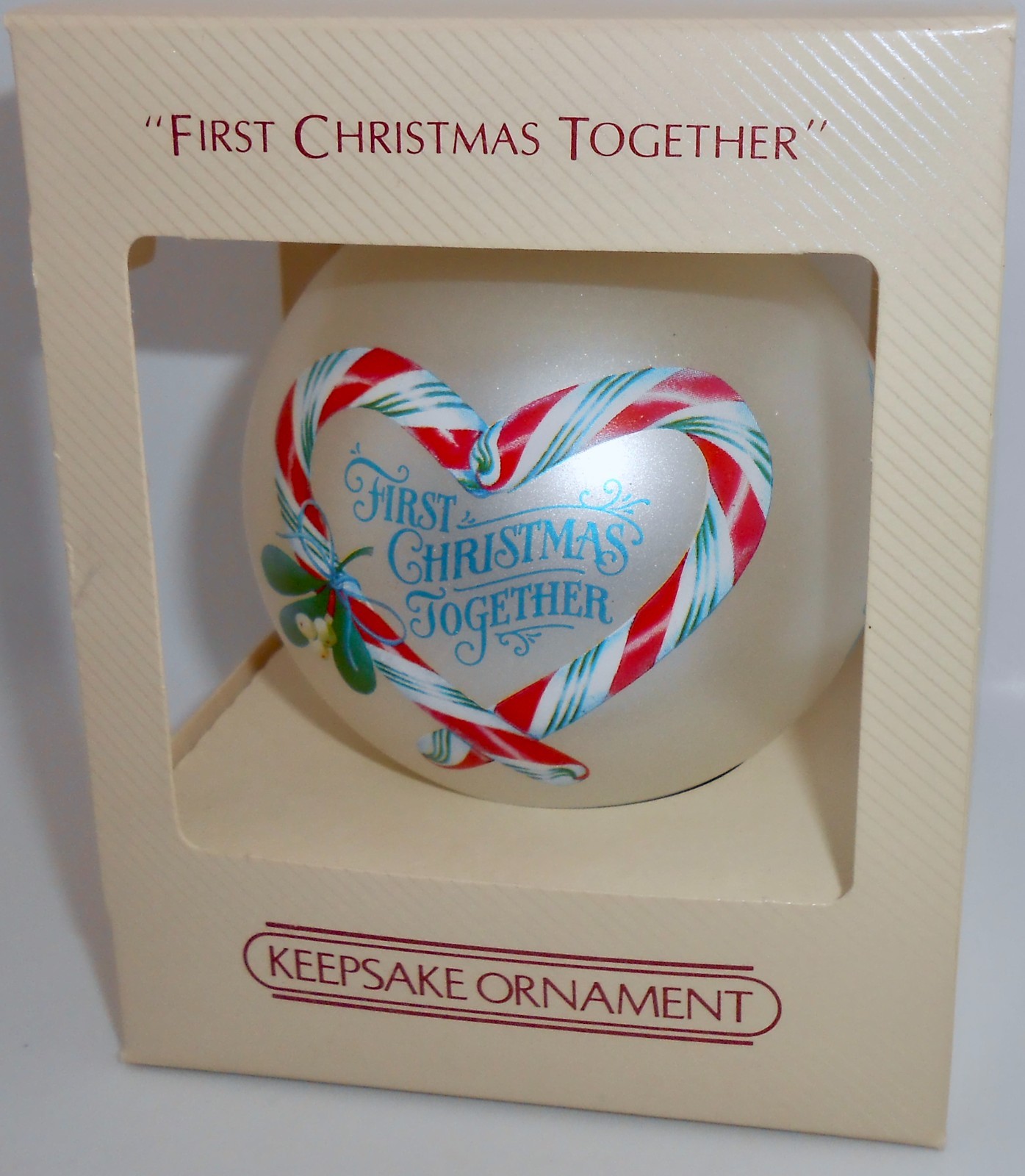Hallmark Keepsake Ornament 1983 FIRST CHRISTMAS TOGETHER Glass Ball Heart H75