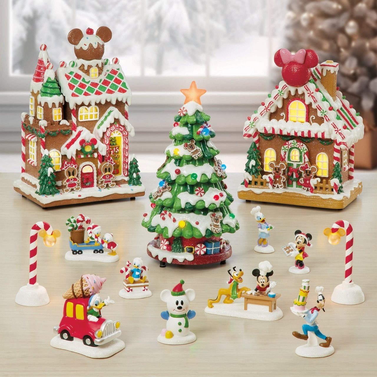 NEW Disney Holiday Gingerbread Village, 13-Piece Set