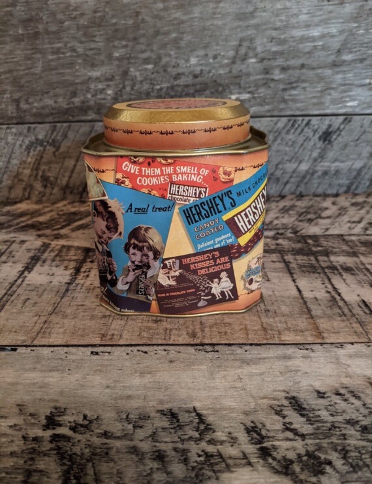 Vintage Hershey Cocoa Tin Box, Hershey Advertisement Designs