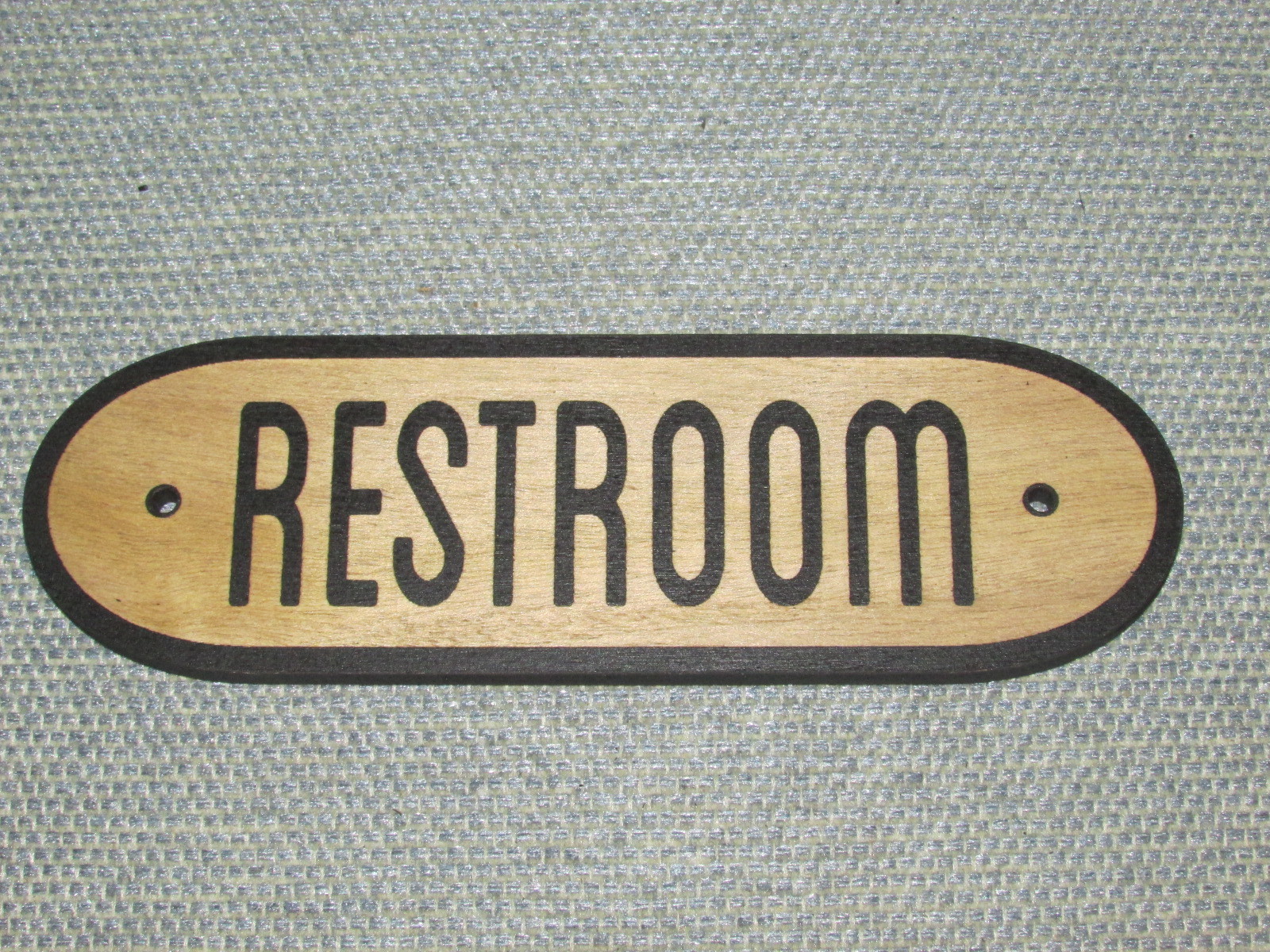 Vintage Rustic Style Oval Restroom Door Sign