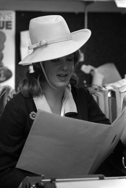 Portrait of Gael Green with a stolen menu from one of the many res- Old Photo