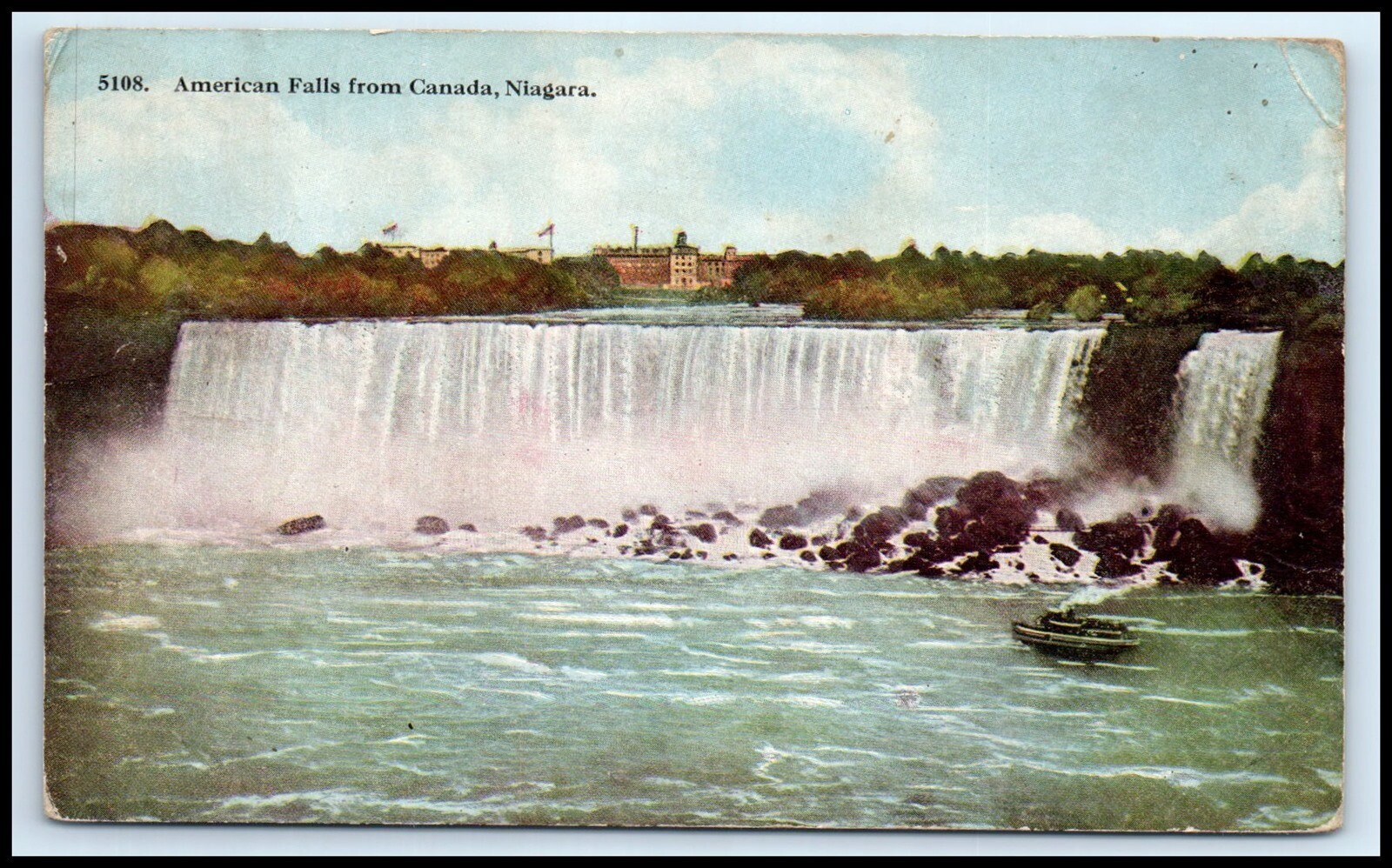 NEW YORK Postcard ca 1916 Niagara Falls, American Falls from Canada G10 NEW YORK Postcard ca 1916 Niagara Falls, American Falls from Canada G10