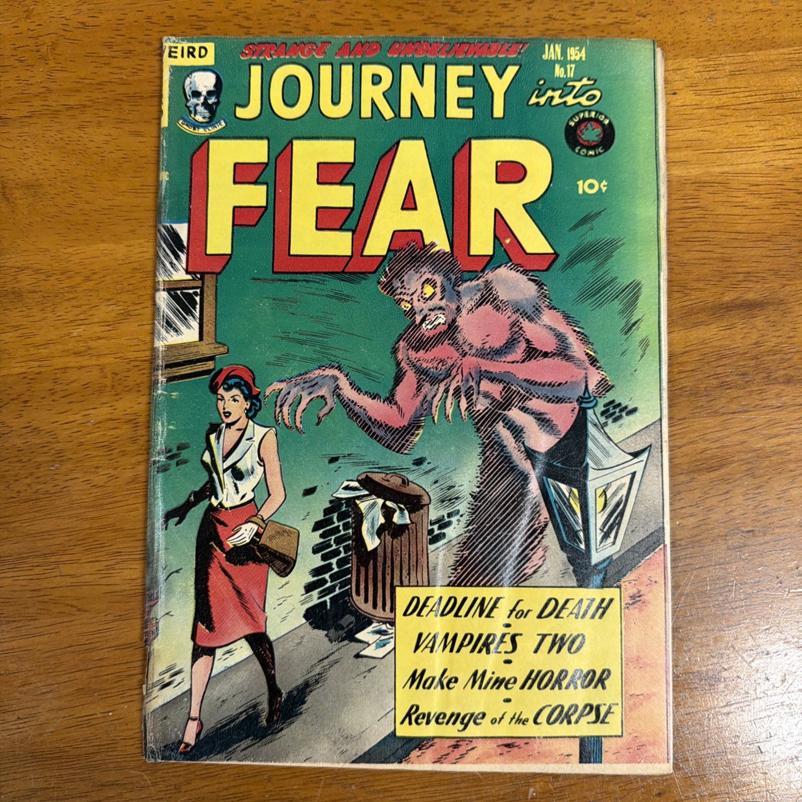 Journey Into Fear 17 Scarce Superior Comics Pre-Code Horror 1954 Vampire 