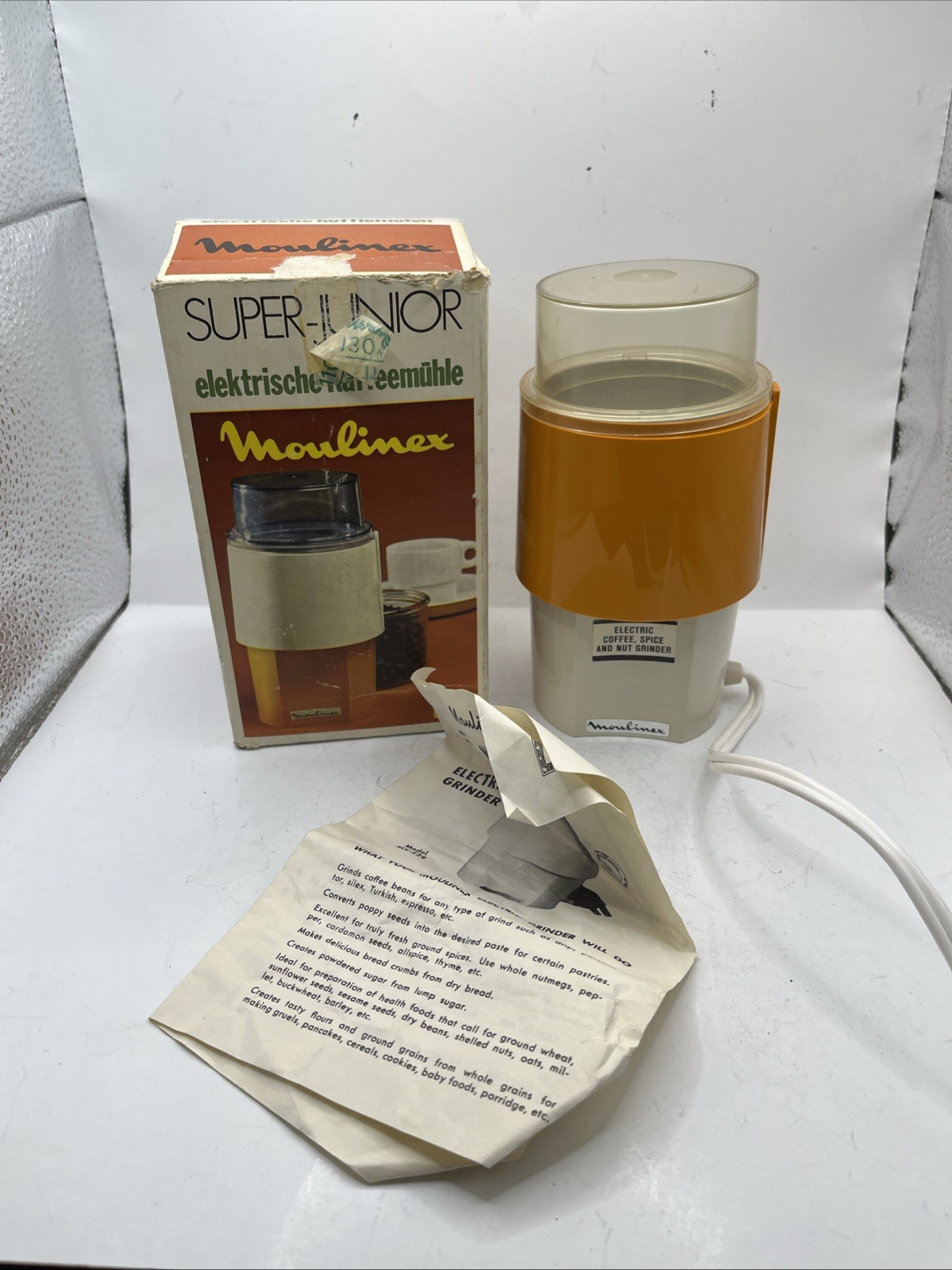 Moulinex Coffee Spice And Nuts Electric Grinder Vintage Made In France Working