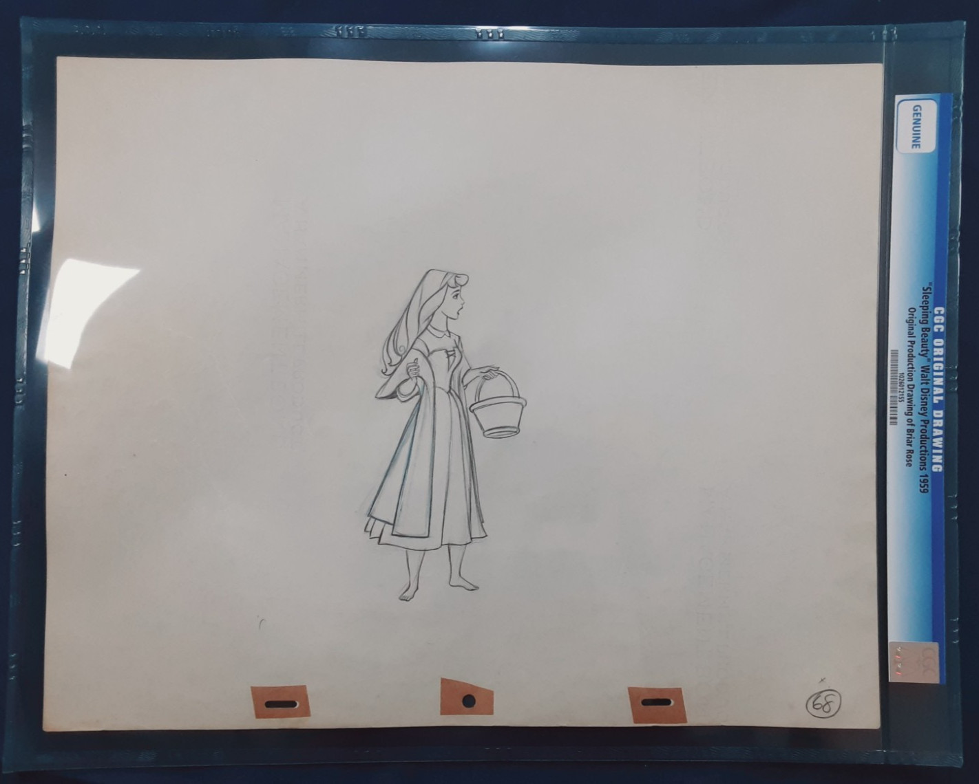 CGC Graded Disney Sleeping Beauty 1959 Original Production Drawing Briar Rose.