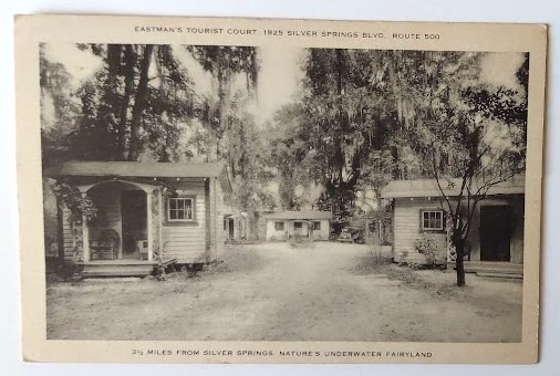 VTG 1935 OCALA FL Postcard Advertising EASTMAN'S TOURIST COURT CABINS