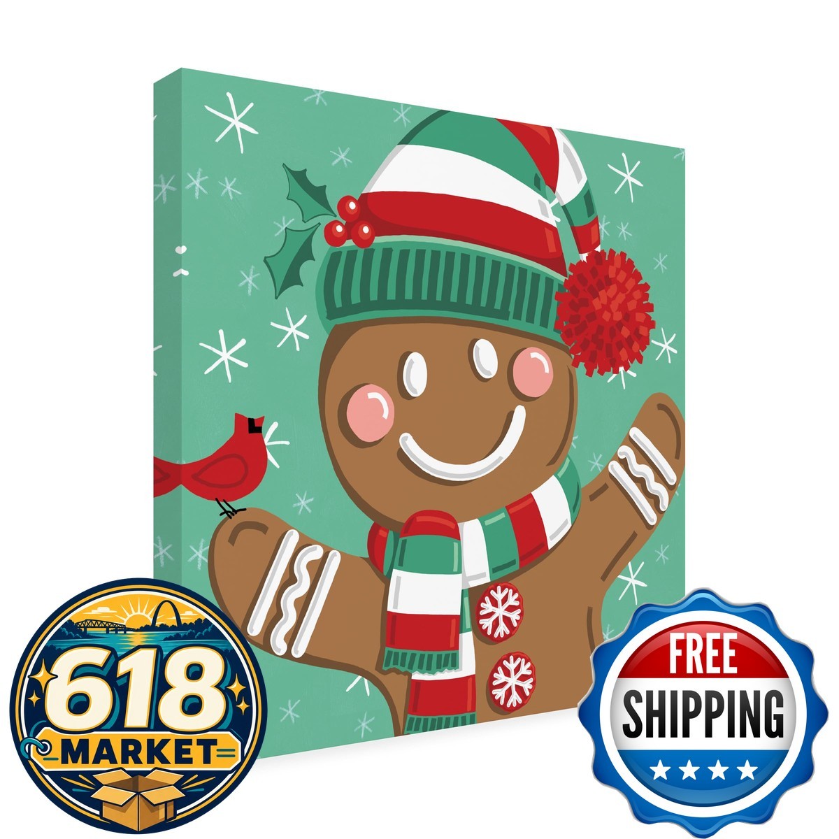 Trademark Fine Art Festive Christmas VIII Canvas Art 14x14 Trademark Fine Art Festive Christmas VIII Canvas Art 14x14