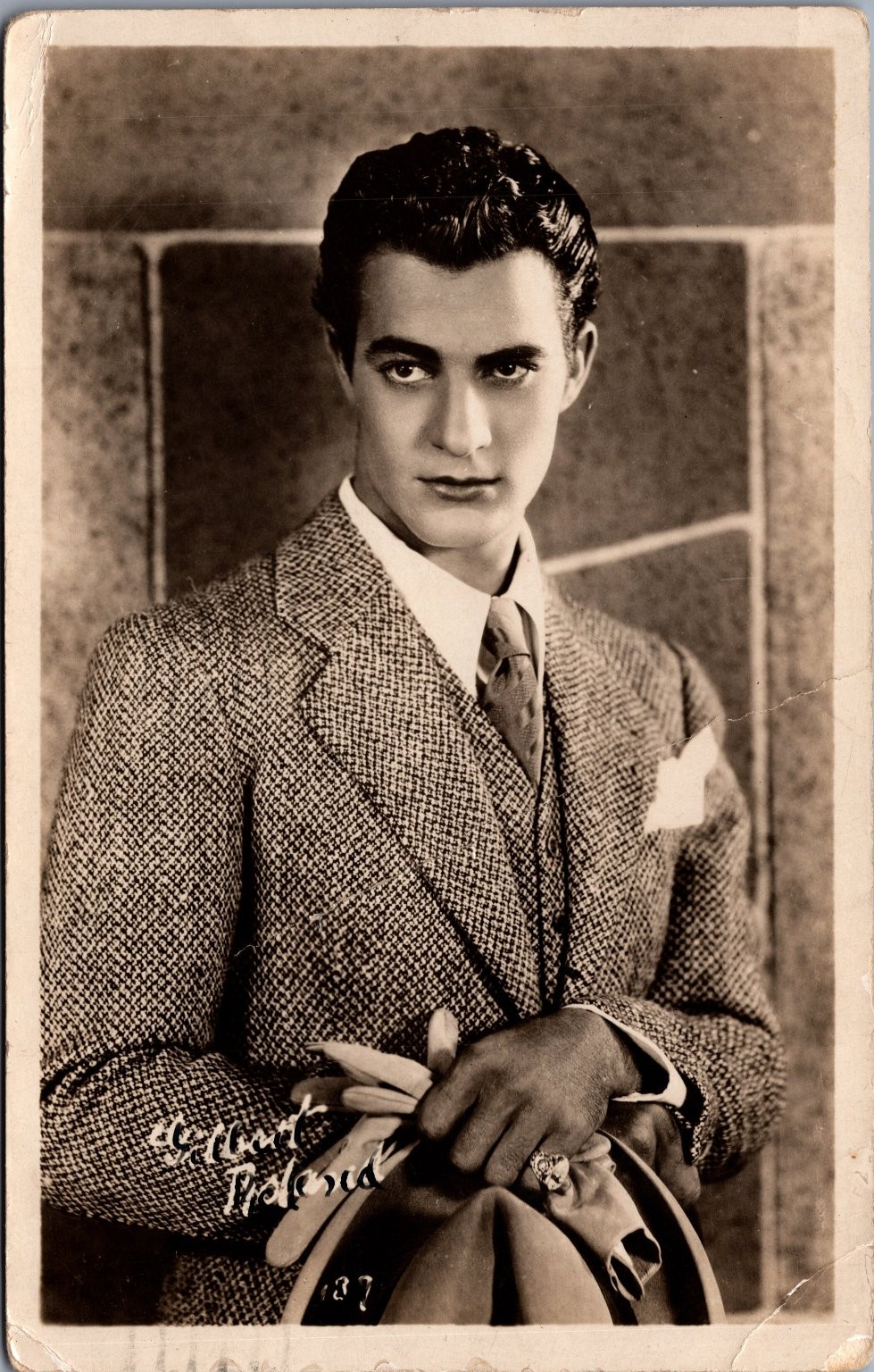 Vintage 1923 RPPC Gilbert Roland, Actor Pasadena CA Postcard