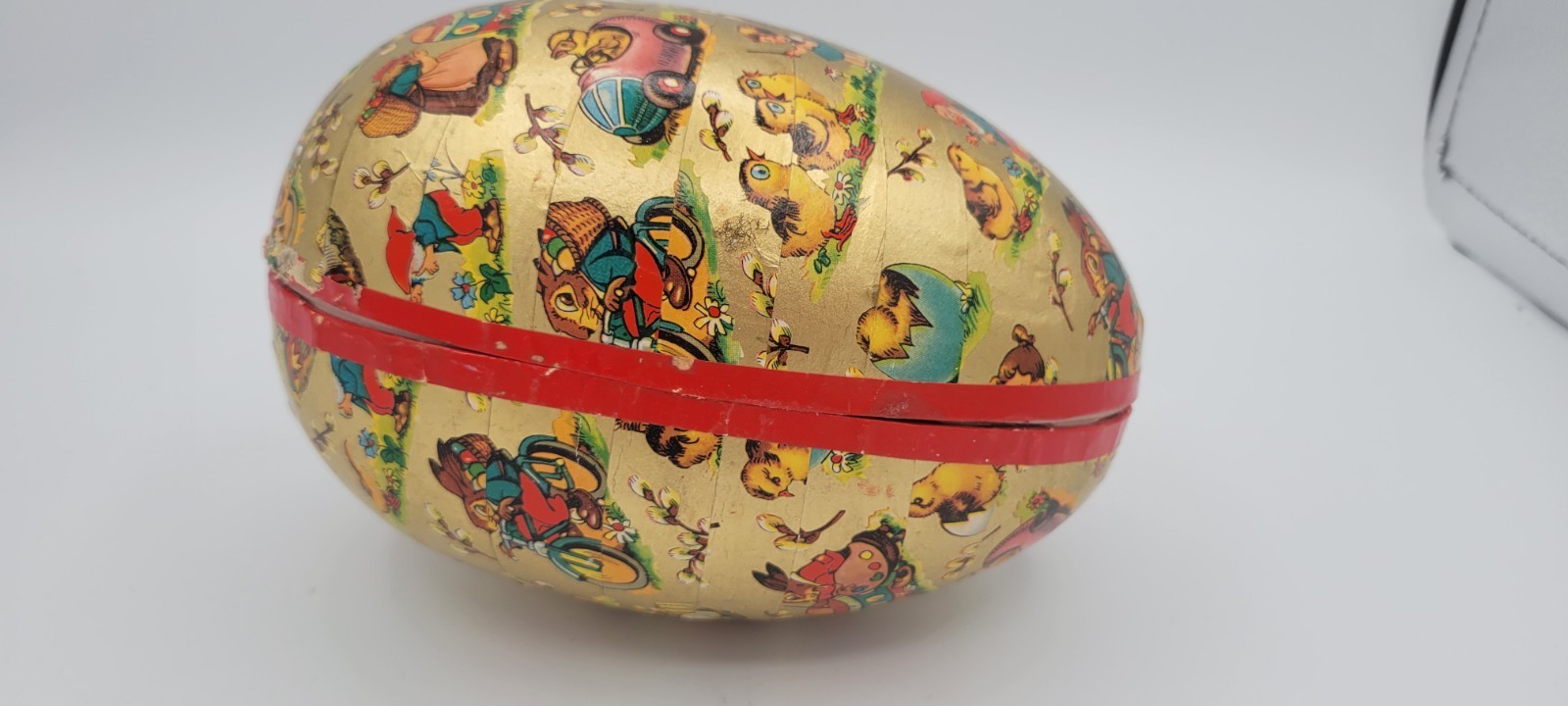 Vintage West Germany Paper Mache Nesting Easter Eggs RARE Motiff Set Of 6 49-90