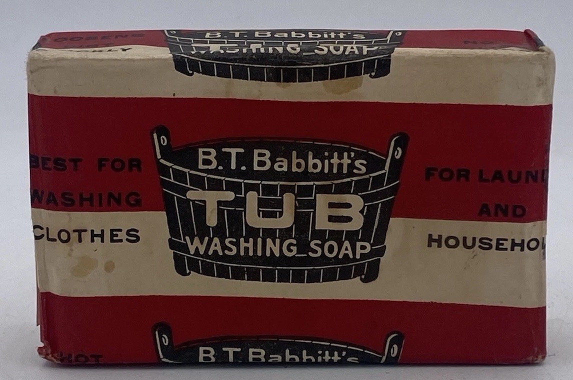 Vintage B.T. Babbitt’s Tub Washing Soap Factory Sealed c.1910s–1920s
