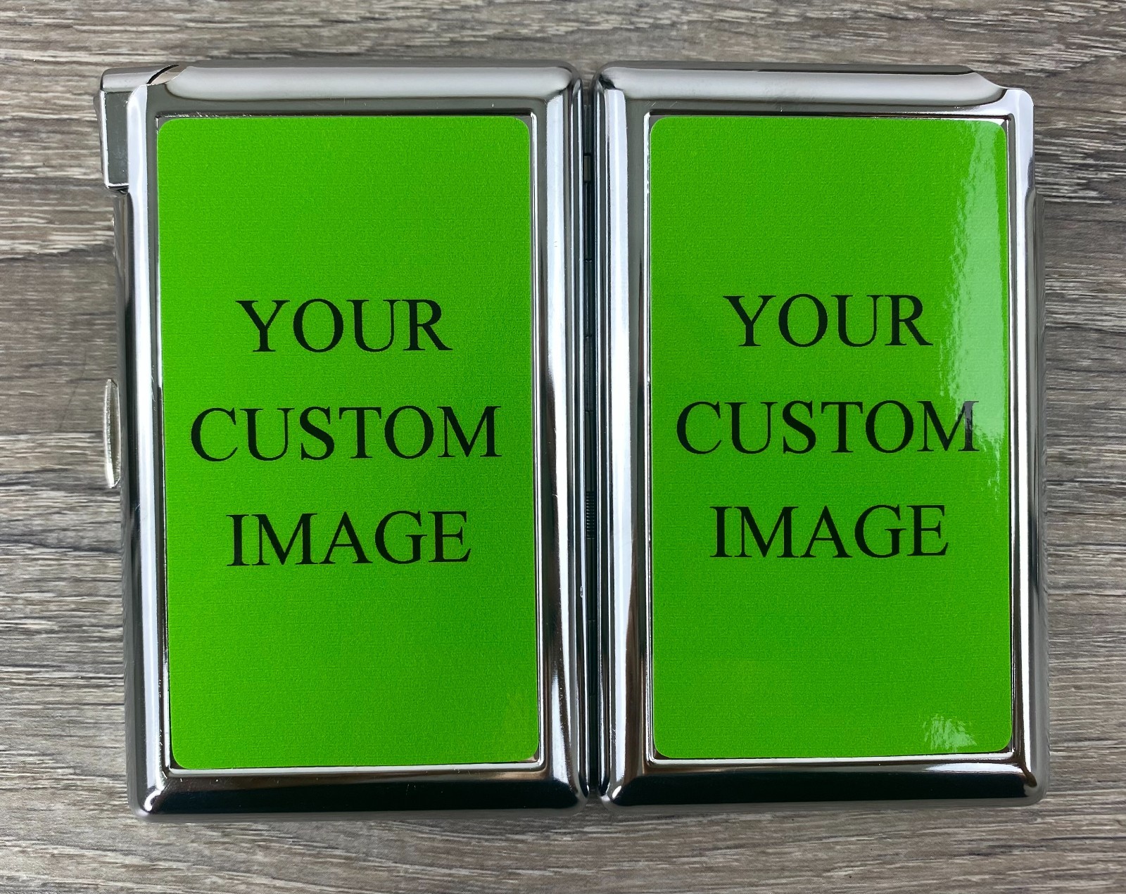 YOU CHOOSE THE IMAGE Custom Cigarette Case with Built in Lighter Metal Wallet