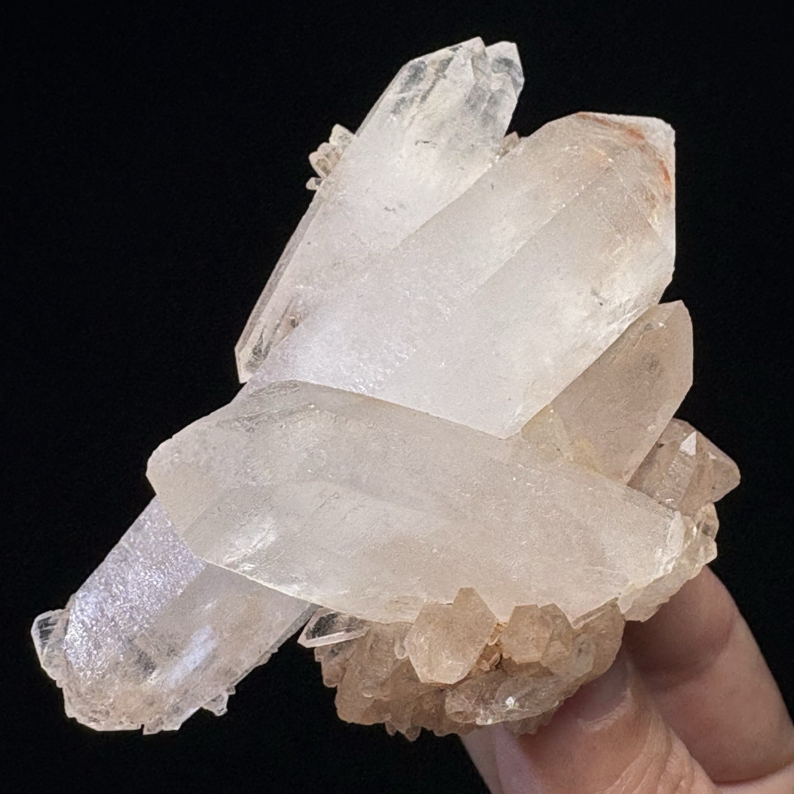 Natural Samadhi Pink Quartz Cluster Specimen Healing Indian Himalayan Crystal