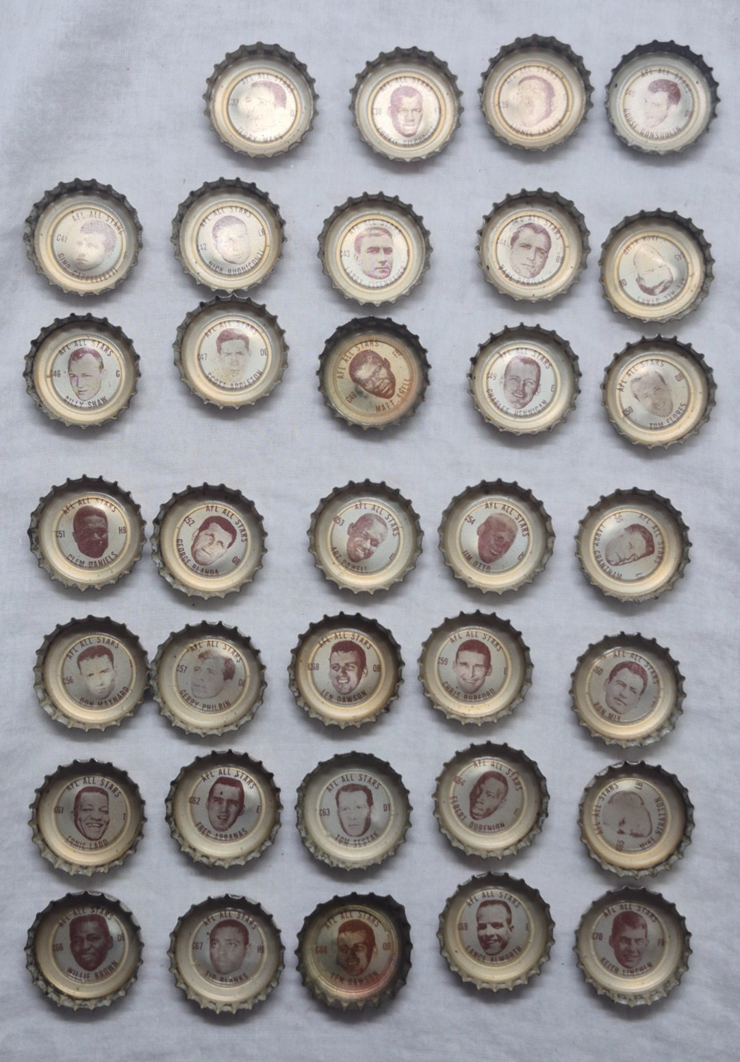 1965 Coca-Cola AFL All-Stars bottle Cap #37-70 (34)