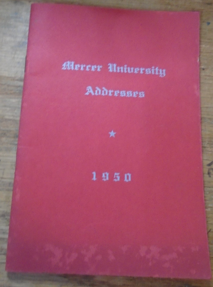 Vintage MERCER UNIVERSITY Addresses 1950 Macon Georgia PB GUC Vintage MERCER UNIVERSITY Addresses 1950 Macon Georgia PB GUC