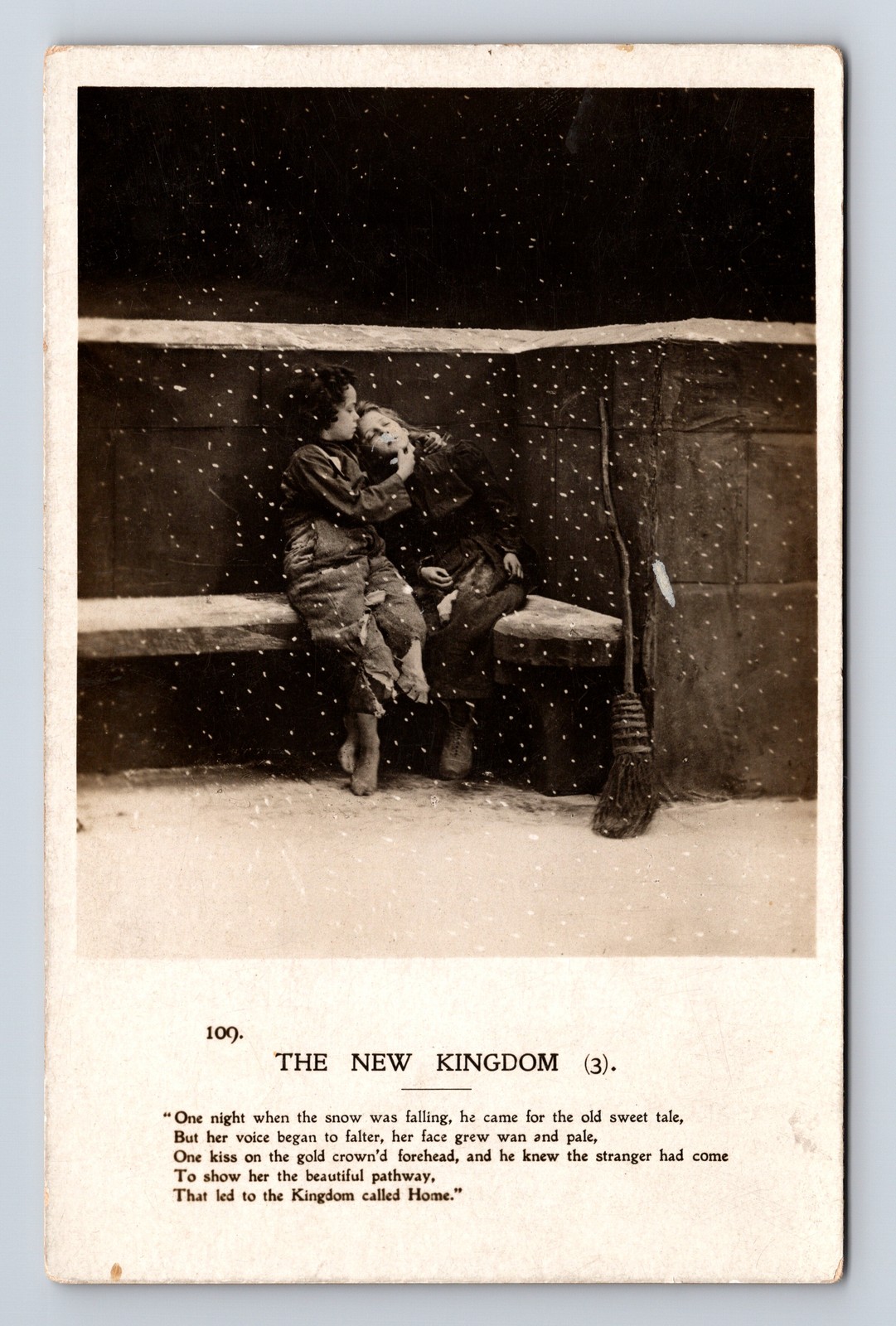 RPPC The New Kingdom Poem Girls Comfort Each Other Real Photo Postcard RPPC The New Kingdom Poem Girls Comfort Each Other Real Photo Postcard