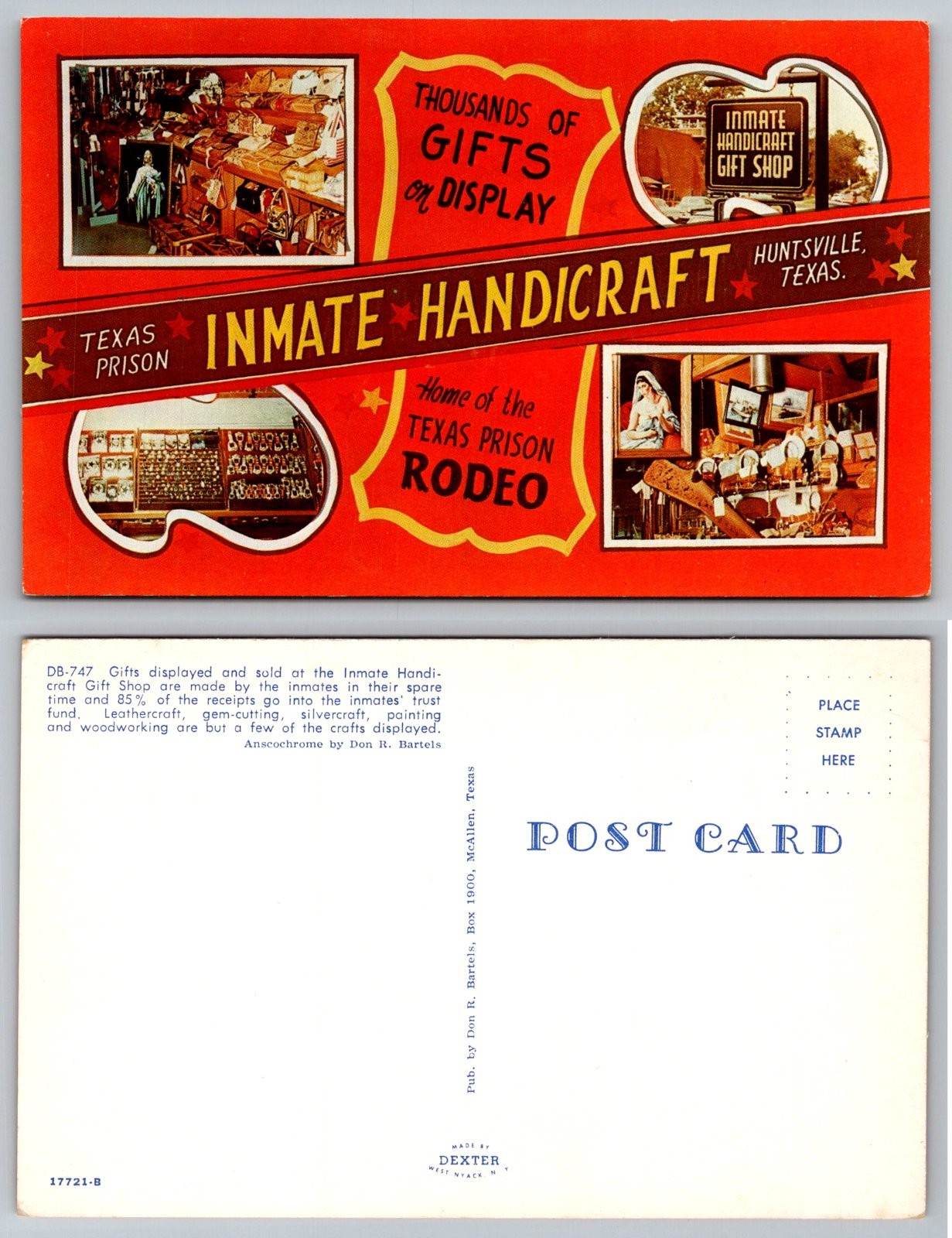 Huntsville Texas Inmate Handicraft Gift Shop Prison Rodeo Postcard Huntsville Texas Inmate Handicraft Gift Shop Prison Rodeo Postcard