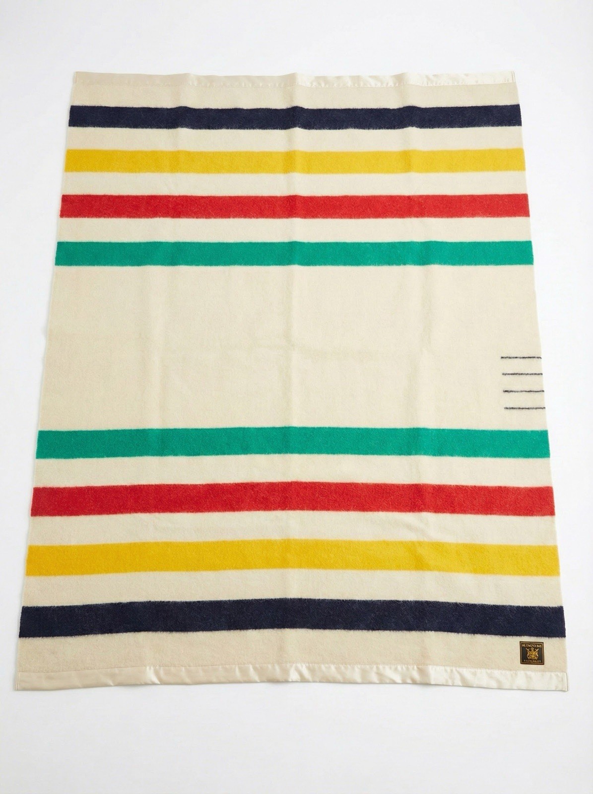 Vintage “ Original “ Witney Point Wool Striped 100% Wool Blanket England 92x70
