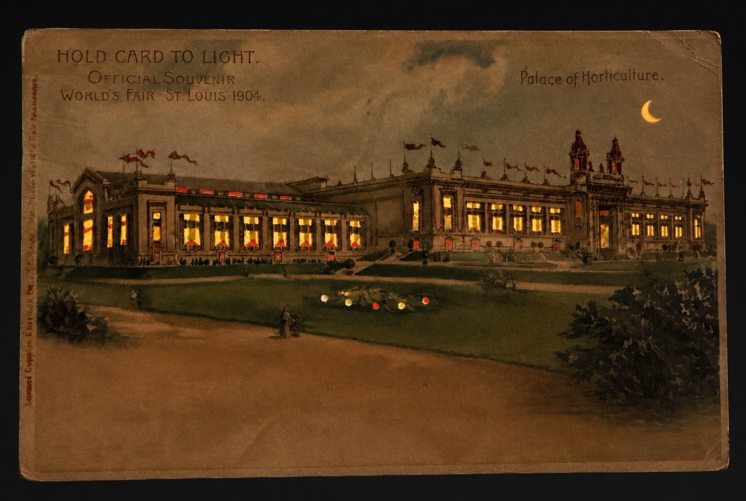 1904 St Louis World’s Fair Hold to Light Postcard Palace Horticulture