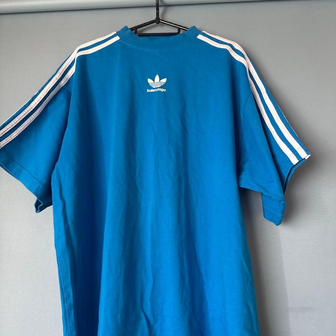 BALENCIAGA adidas Blue Cotton T-Shirt Size 2 (165/92A) Collaboration