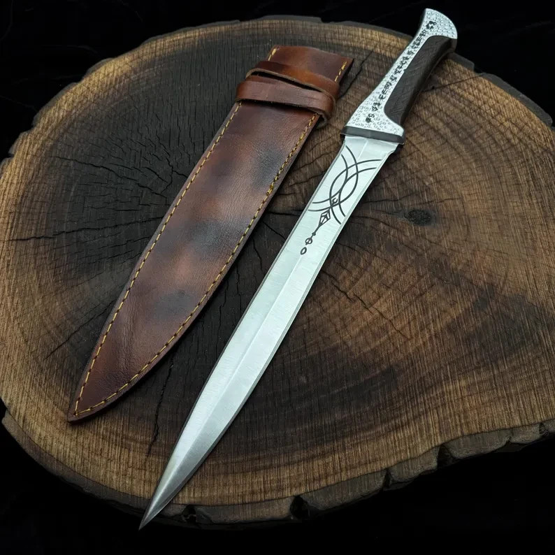 Handmade Dune Paul Atreides Crysknife with Leather Sheath | Famous Movie Knife