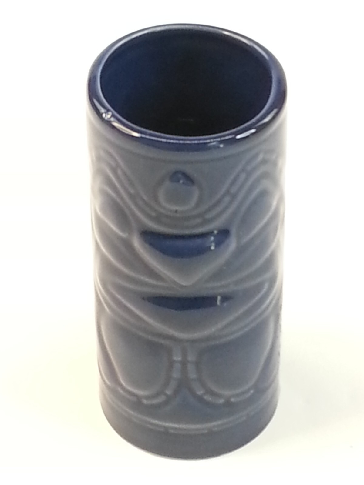 2001 Accoutrements Tiki Glass Blue Ceramic