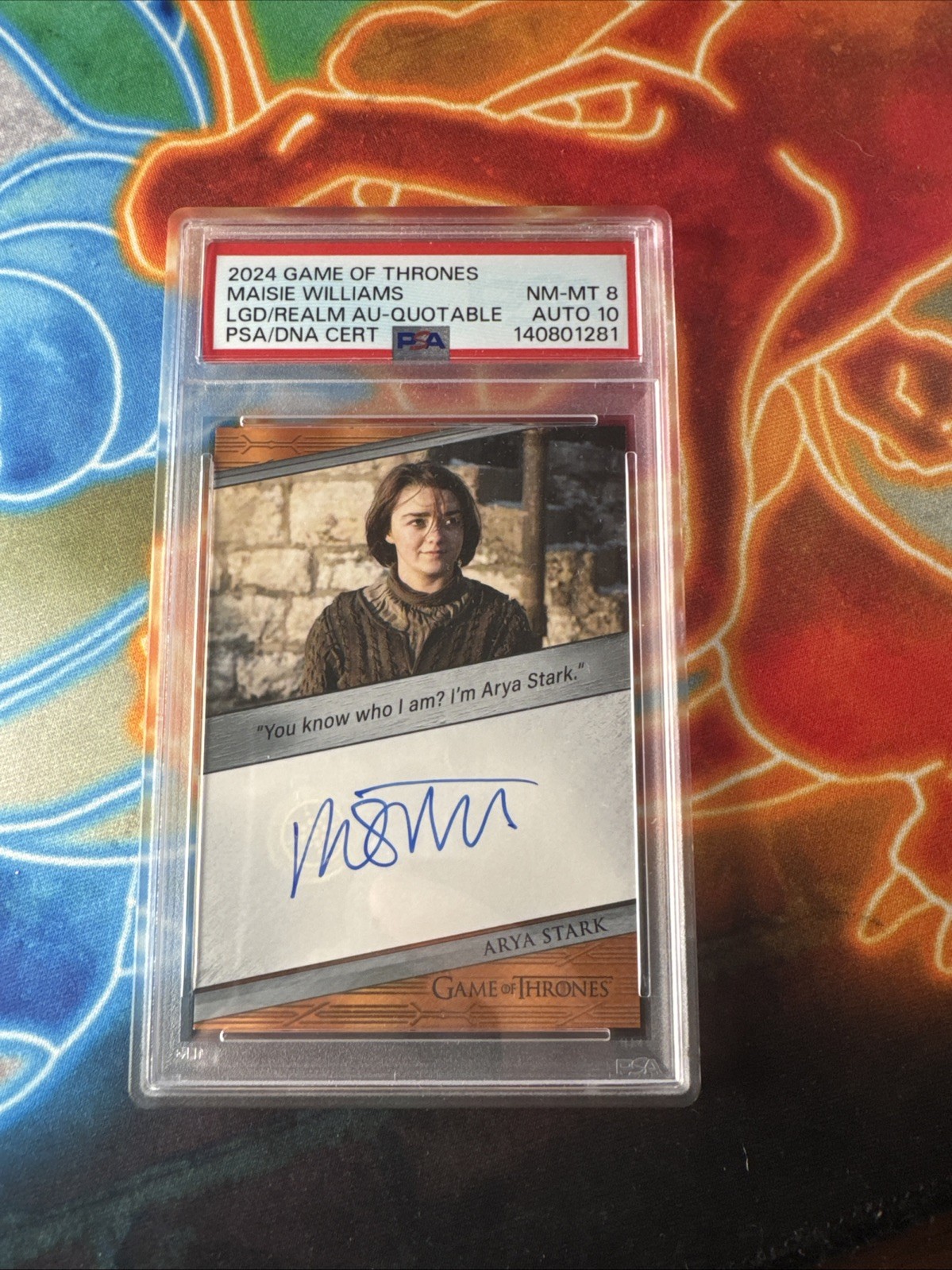 🔥Game of thrones Legends of the Realm MAISIE WILLIAMS as ARYA STARK AUTO PSA 8 🔥Game of thrones Legends of the Realm MAISIE WILLIAMS as ARYA STARK AUTO PSA 8