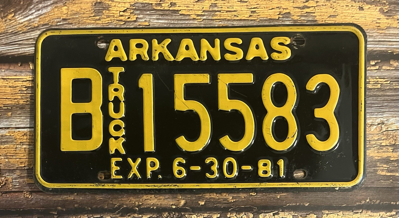 1981 Arkansas TRUCK License Plate B 15583