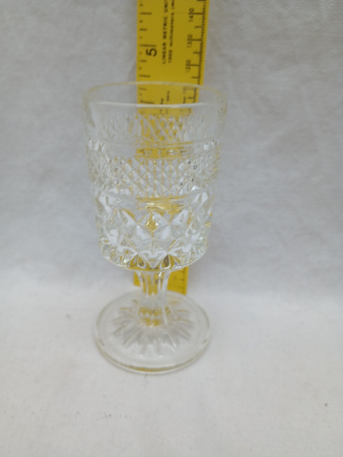 WEXFORD Glass Diamond Cut Design Juice Wine Water Stem Goblet