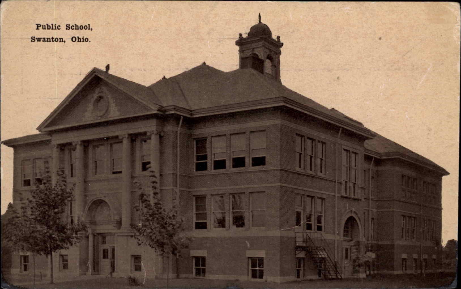 Swanton Ohio OH Public School c1910 Vintage Postcard Swanton Ohio OH Public School c1910 Vintage Postcard