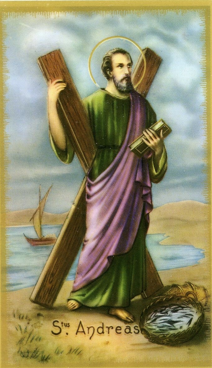 ST. ANDREW - Laminated  Holy Cards.  QUANTITY 25 CARDS